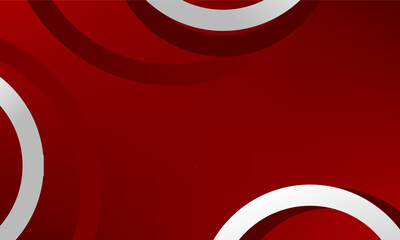 Aesthetic modern abstract background with overlapping silver and red circular elements