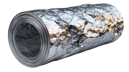 Metallic textured pipe with layered edge