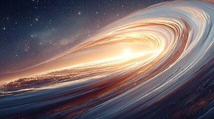 Stunning Galactic Vortex in Deep Space, Capturing the Essence of Scientific Discovery and Technological Innovation