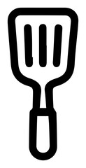 Versatile cooking utensil black outline icon ideal for home chefs and food preparation © faffy06