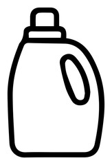 Simple Outline Drawing of a Laundry Detergent Bottle Icon for Household Cleaning