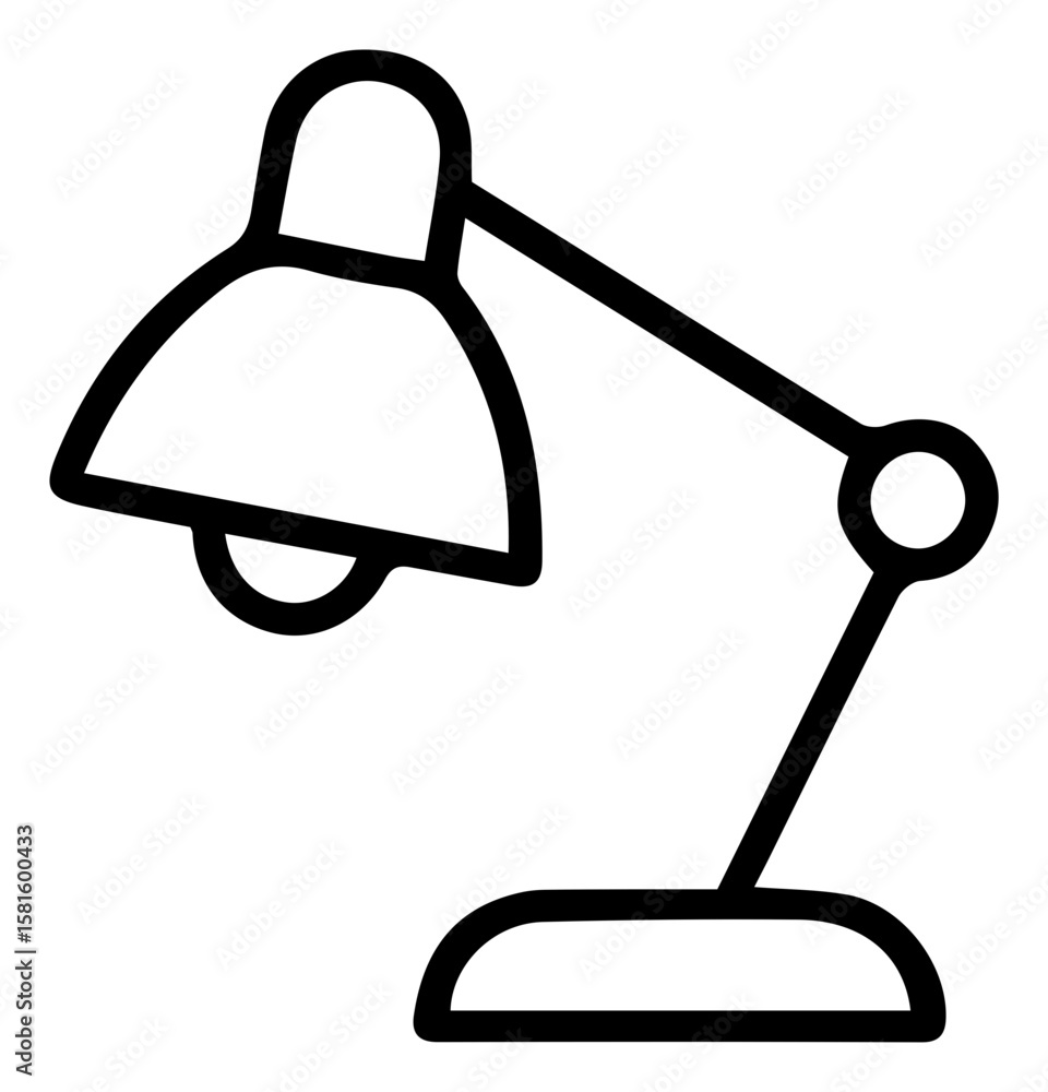 Poster vector outline of a modern adjustable desk lamp perfect for workspace design