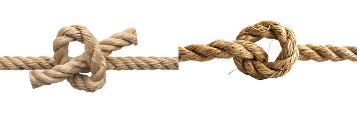 Rope Knots Set Isolated on Transparent Background