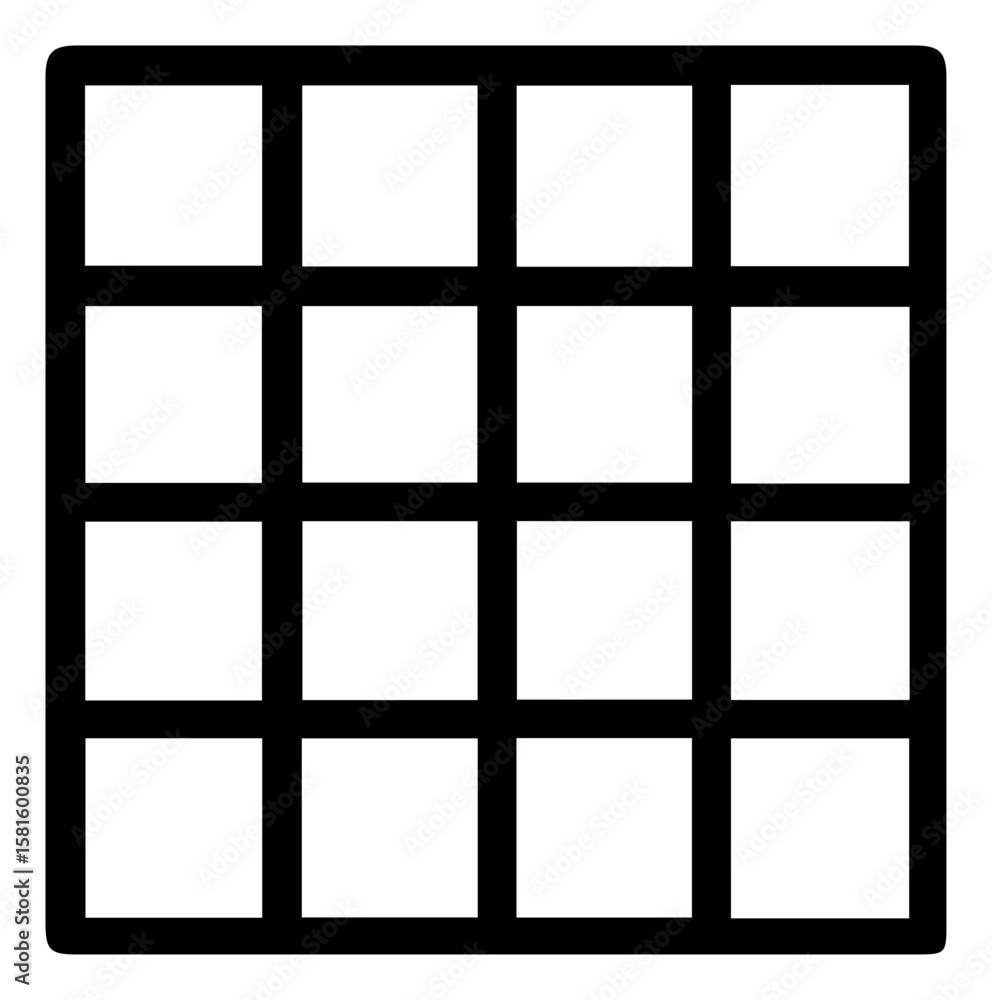 Aufkleber clean minimalist black and white four by four grid pattern design element