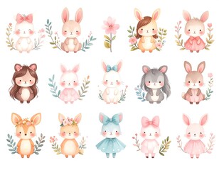 Obraz premium set of funny animals