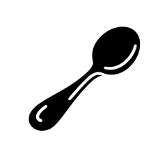 Baby Spoon Silhouette Icon – Minimalist Black SVG Clipart