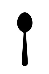 Baby Spoon Silhouette Icon – Minimalist Black SVG Clipart