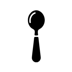 Baby Spoon Silhouette Icon – Minimalist Black SVG Clipart
