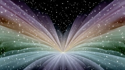 Colorful cosmic waves radiate through space.
