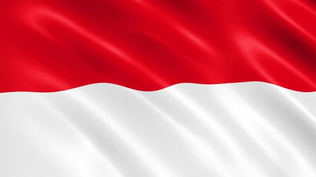 waving flag of indonesia