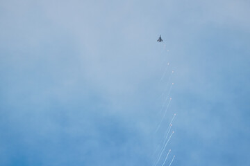 IAI Kfir Fighter Jet in Flight Against Blue Sky