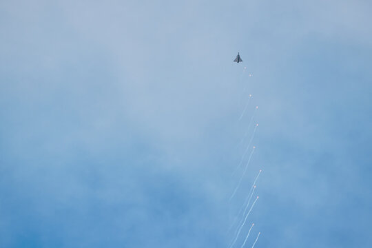 IAI Kfir Fighter Jet in Flight Against Blue Sky