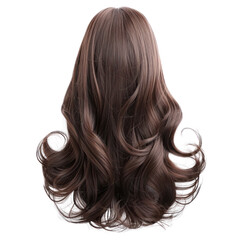 Naklejka premium Modern Stylish Korean women hair wig, fashionable hairstyle isolate on transparency background