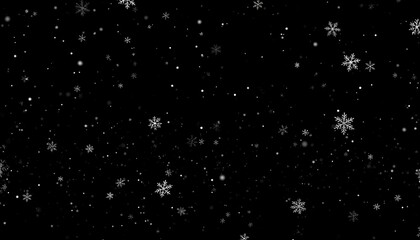Falling snowflakes on a black background (4)