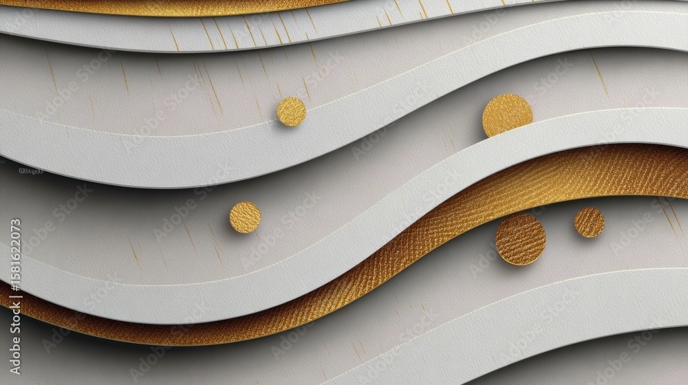 Poster abstract gold lines with curves: a captivating abstract design of flowing, layered curves in a gradi