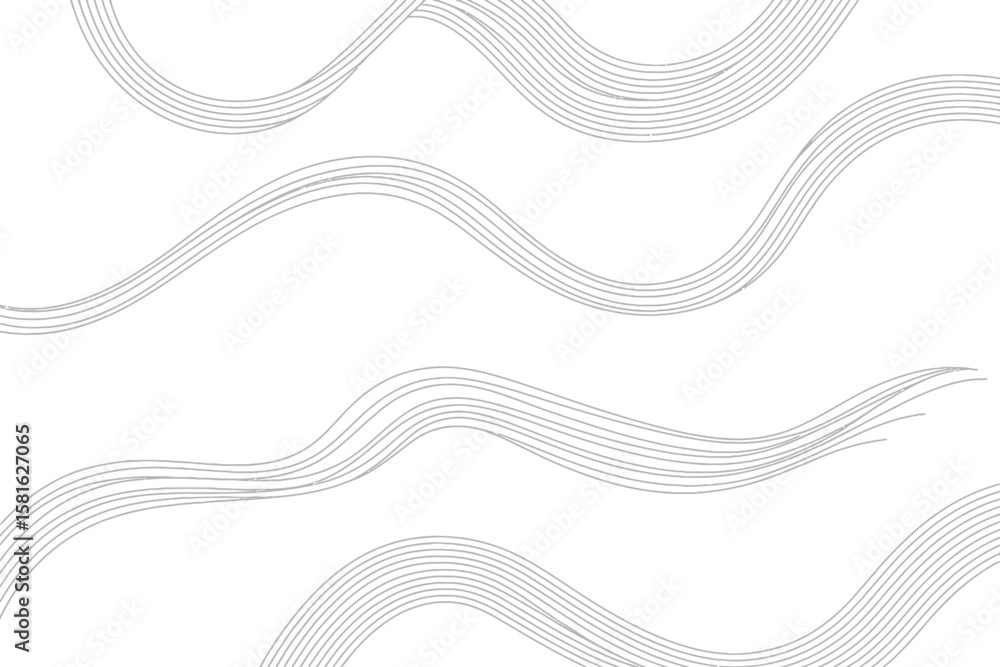 Poster flowing lines create a calming, monochromatic design featuring subtle curvature and simple shapes, u