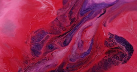 Paint texture. Blend drop. Defocused purple red crimson colorful water glitter acrylic liquid...