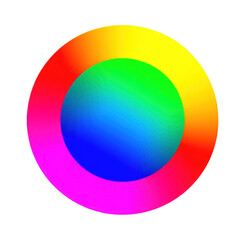 Spherical gradients radiating color spectrum on dark background