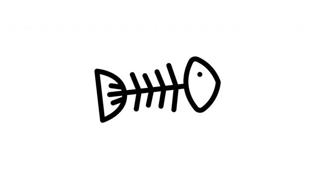 fish bones minimalist line animation