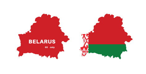 Fototapeta premium Set of isolated belarus maps. belarus flag overlaid with flag proportions. Maps and traveling around the world