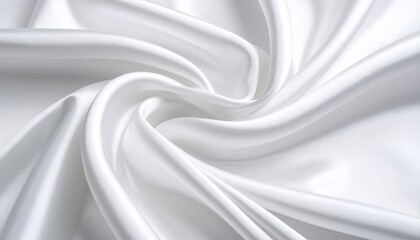 Obraz premium Elegant White Silk Fabric Texture Background with Soft Folds and Drapes
