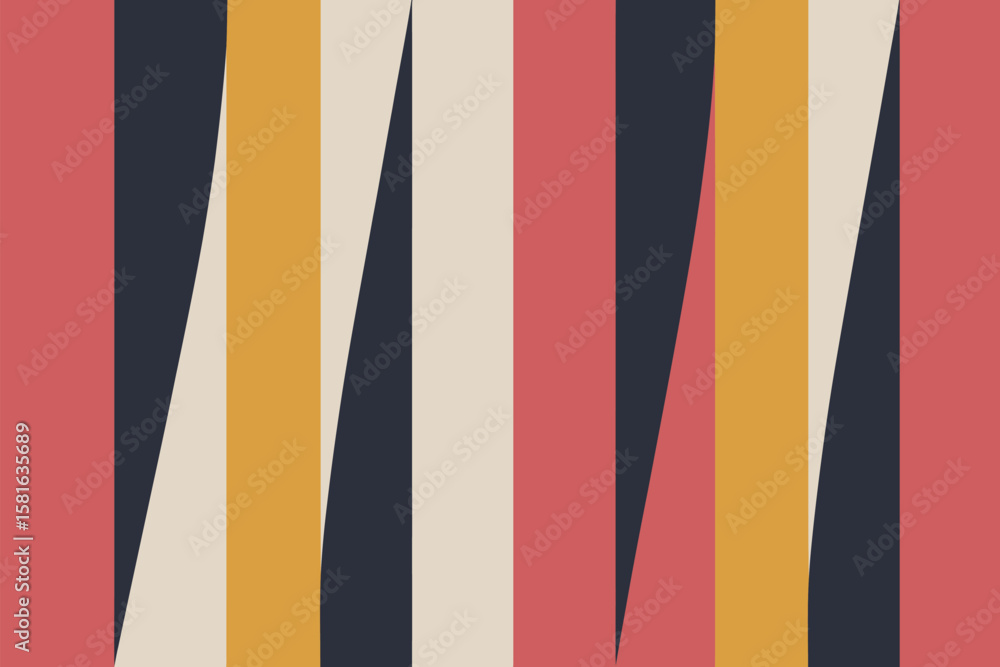 Poster abstract colorful vertical stripes with triangles creating a modern geometric retro pattern design a