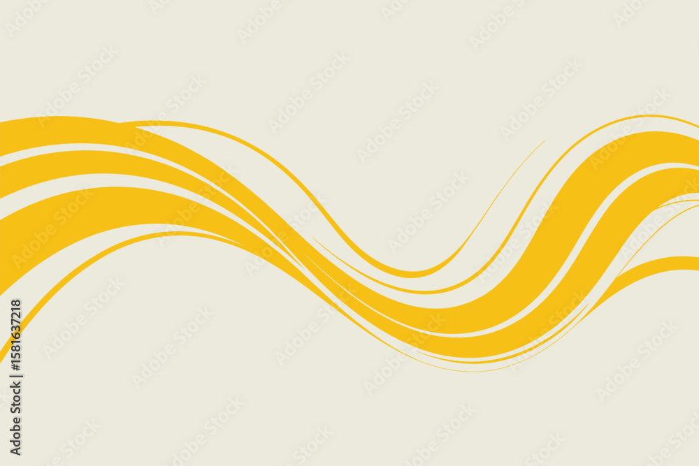 Poster a visual representation of multiple yellow curved lines against a pale yellow background image desig