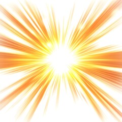 vector light burst effect with radial glow, bright yellow and orange on clean white background 
