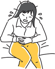 腹痛に苦しむ女性