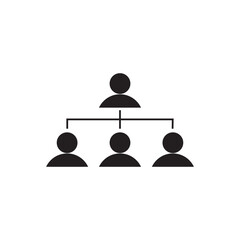 Organization chart vector illustration flat icon. describing leadership, employment, human resource development and team work.