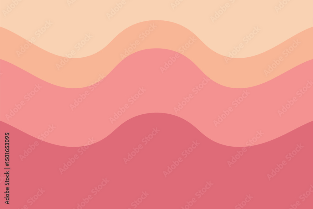 Poster harmonious blend of peach and pink waves creates a serene, abstract backdrop perfect for modern desi