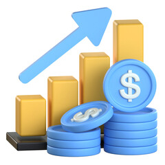 Profit Finance 3D Icon Colorful Style