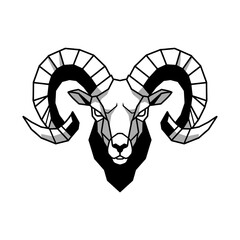 Geometric Ram Vector Illustration Modern Minimalist Design