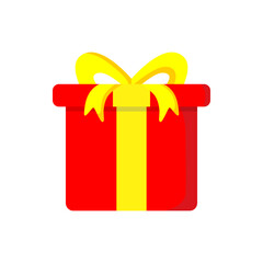 gift icon red box vector illustration red yellow ribbon