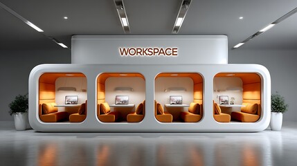 Creative co-working space in mall innovative work environment for collaboration