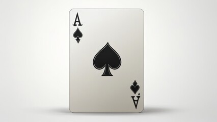 Minimalistic design of a rectangular Ace of Spades card with black spade, heart, and diamond symbols on white background.