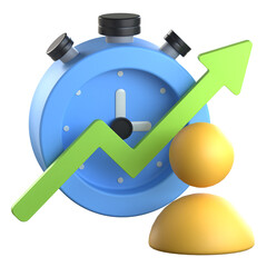 Time Management 3D Icon Colorful Style