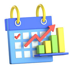 Calendar Schedule 3D Icon Colorful Style