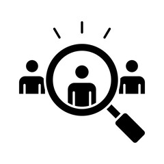 Candidate Selection Icon. Glyph Style. Vector. Human Resource Choosing Person from Group. Talent Acquisition, Hiring Process, Labor Shortage and Recruitment Concept Illustration
