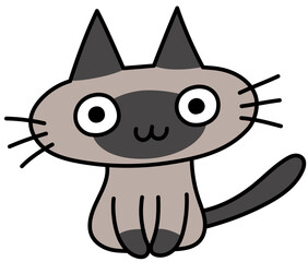 かわいい手描き風の猫イラスト