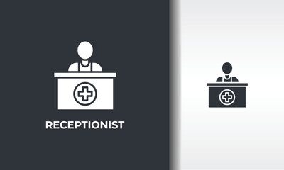 Obraz premium Receptionist Vector, Icon Or Logo Sign Isolated Symbol Illustration