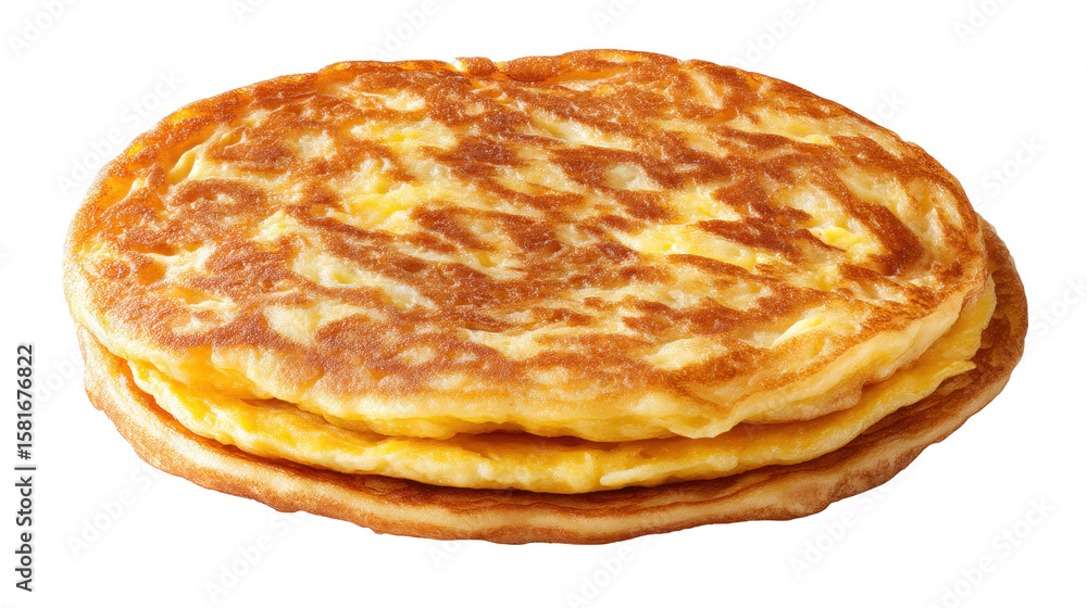 Aufkleber stack of isolated flatbread on transparent background with golden crispy texture