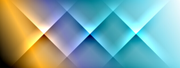 Obraz premium Abstract geometric pattern. Diagonal shapes blend vibrant colors, creating dynamic visual texture. Smooth gradients dominate composition.