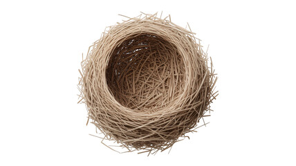 Natural Bird Nest Made of Twigs and Straw isolated on a transparent background image