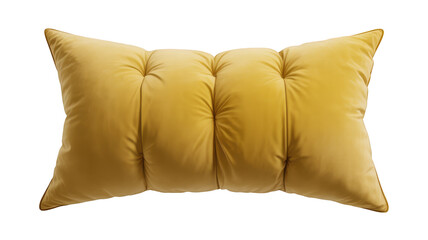 Obraz premium Plush Tufted Lumbar Pillow isolated on a transparent background yellow