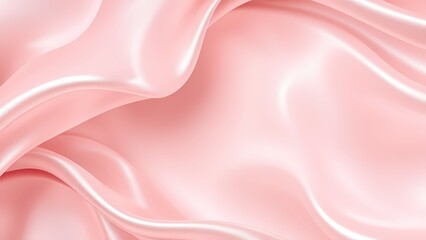 Obraz premium 幾重にも重なるピンクの滑らかな光沢ウェーブ34