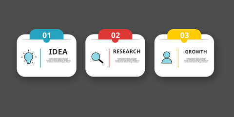 Flat styFlat style user interface research panel with icons. Suitable for UI/Ule user interface research panel with icons. Suitable for UI/UX presentation, web development, or digital analysis themes.