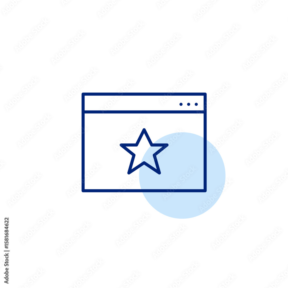 Poster star on web page. browser favorite top rated web site. trusted and secure connection. pixel perfect,
