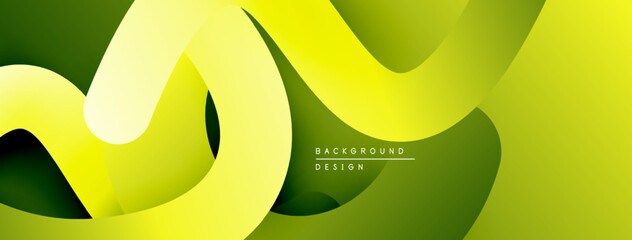 Abstract flowing shapes, vibrant greenyellow gradient. Modern design, smooth curves create dynamic visual effect. Background texture.