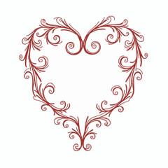 Ornament heart with floral elements, flower, floral, illustration, vector, design, nature, pattern, art, plant, leaf, heart, decoration, flowers, bouquet, summer, love, spring, card, pink, valentine, 